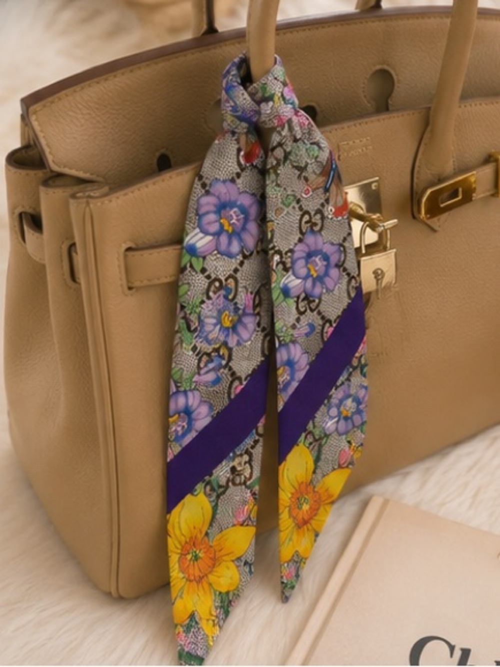 GG Floral Garden Twilly Scarf – Designer Inspired - Picture 4 of 4